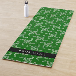 Esterilla De Yoga Navidades Garland, Green, Your name, Personalize