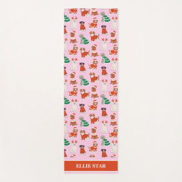 Esterilla De Yoga Navidades rosas perros Chica personalizado