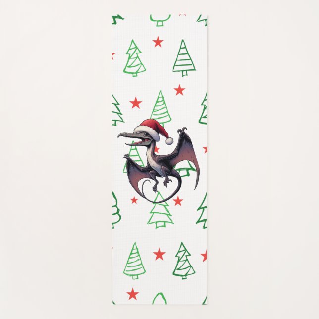 Esterilla De Yoga Navidades Santa hat pterodáctilo (Anverso)