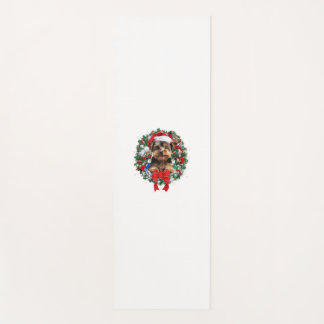 Esterilla De Yoga Navidades Terrier de Yorkshire Wreath Decoración n