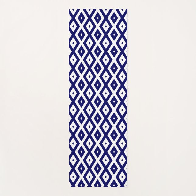 Esterilla De Yoga Navy blue and white diamond pattern (Anverso)