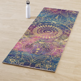 Esterilla De Yoga Nebulosa de color dorado Mandala