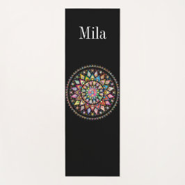 Esterilla De Yoga Negro, fondo de mandala