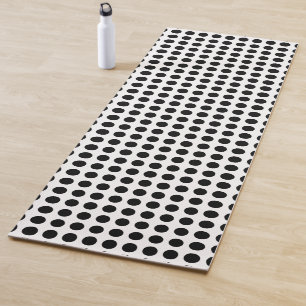 Esterilla De Yoga Negro sobre puntos de polka horizontal de gran tam