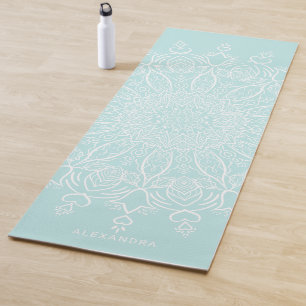 Esterilla De Yoga Neo Mint y White Personalized Boho Mandala