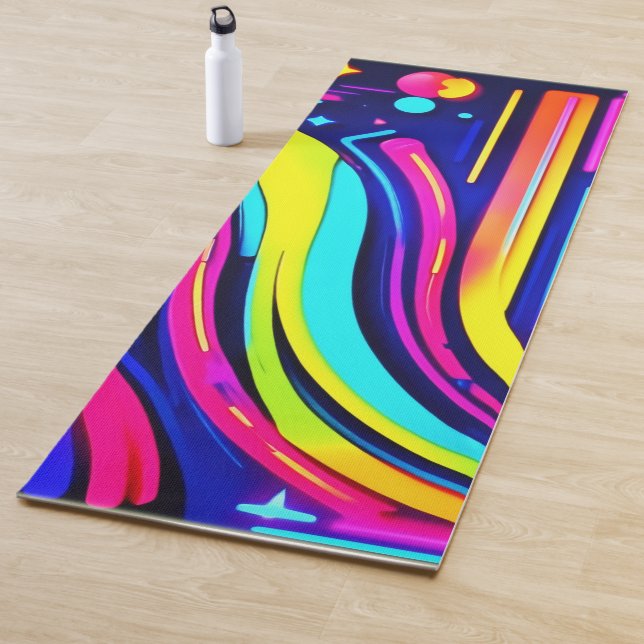 Esterilla De Yoga Neon Dreams: Una Odisea Digital Psicodélica (In situ)