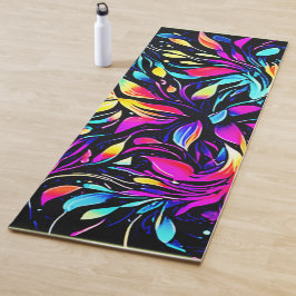 Esterilla De Yoga Neon Floral Burst Art
