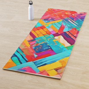 Esterilla De Yoga Neon Geometric Dreamscape