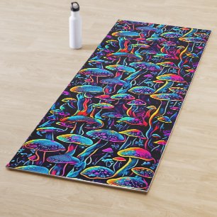 Esterilla De Yoga Neon Mushroom Vibes - Ranura bioluminiscente