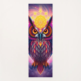 Esterilla De Yoga Neon Owl Portrait: Psychedelic Swirl Art