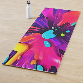Esterilla De Yoga Neon Paint Burst Art