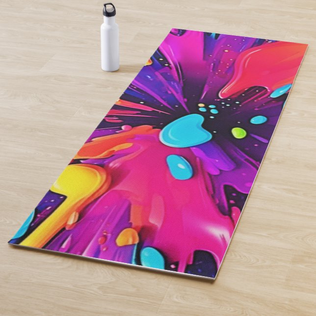Esterilla De Yoga Neon Paint Burst Art (In situ)
