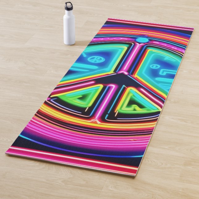 Esterilla De Yoga Neon Peace Mandala (In situ)