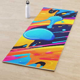 Esterilla De Yoga Neon Splatter Paint Art