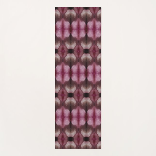 Esterilla De Yoga Niebla de flores magenta Ikat Zen (Anverso)