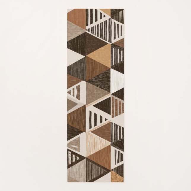 Esterilla De Yoga Nigerian patterns on a triangles background (Anverso)