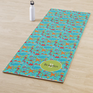 Esterilla De Yoga Niños personalizados con el patrón de pescado fres
