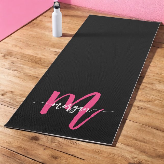 Esterilla De Yoga Nombra de Monograma del guión moderno rosado calie (Subido por el creador)
