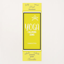 Esterilla De Yoga Nombre Blanco Amarillo