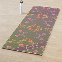 Esterilla De Yoga Nombre con corazón Rosa en ciruela