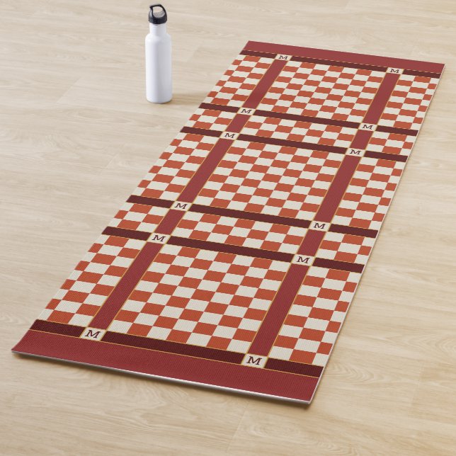 Esterilla De Yoga Nombre controlado Monograma inicial Naranja de óxi (In situ)