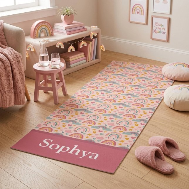 Esterilla De Yoga Nombre de Arcoíris Rosa Personalizado (Subido por el creador)