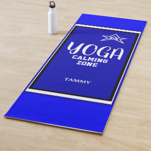 Esterilla De Yoga Nombre de Estrella Blanca Azul