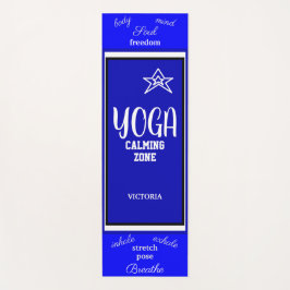 Esterilla De Yoga Nombre de Estrella Blanca Azul