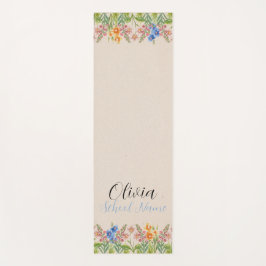 Esterilla De Yoga Nombre de guión floral de flor silvestre personali