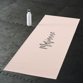 Esterilla De Yoga nombre de guión personalizado gris melocotón