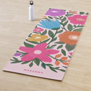 Esterilla De Yoga Nombre de las flores de color de negrita suave R