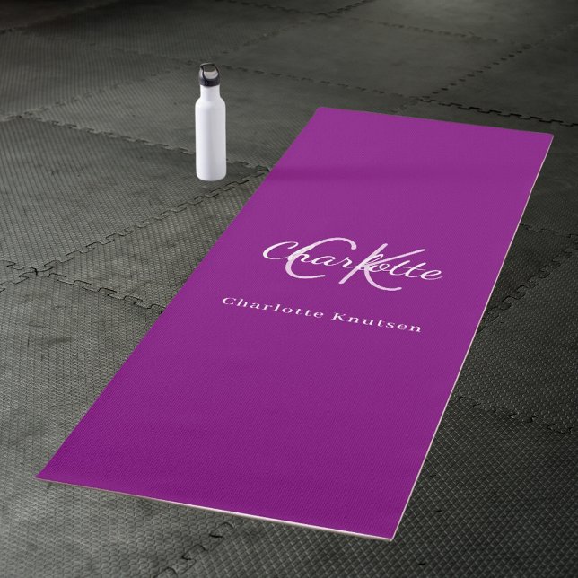 Esterilla De Yoga Nombre de las iniciales del monograma púrpura (Subido por el creador)