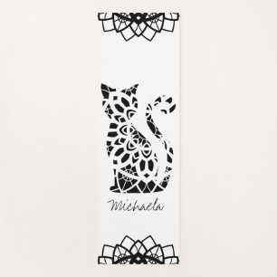 Esterilla De Yoga Nombre de Mandala de gato corto Personalizable neg