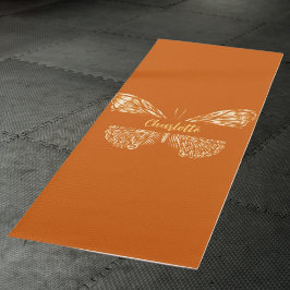 Esterilla De Yoga nombre de mariposa dorada naranja quemada