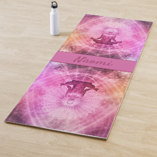 Esterilla De Yoga nombre de meditación rosa púrpura de Buda