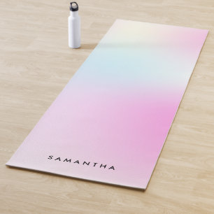 Esterilla De Yoga Nombre de monograma del degradado rosado moderno