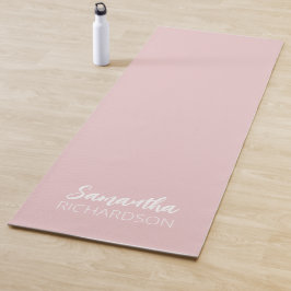 Esterilla De Yoga Nombre de monograma personalizado rosa