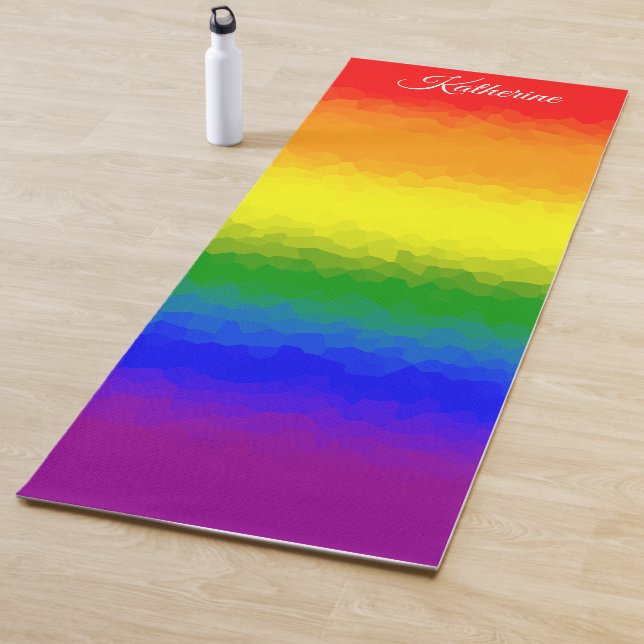 Esterilla De Yoga Nombre de mosaico de arcoíris moderno (In situ)