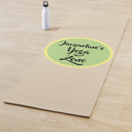 Esterilla De Yoga Nombre del círculo verde amarillo beige