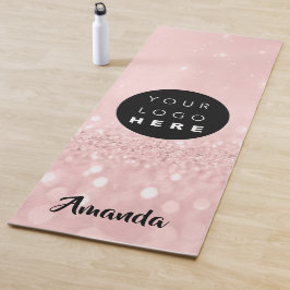 Esterilla De Yoga Nombre del logotipo Purpurina Rosa Rosa Rosa Rosa 