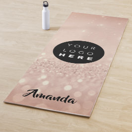 Esterilla De Yoga Nombre del logotipo Rosa Rubor Purpurina Girly Gif