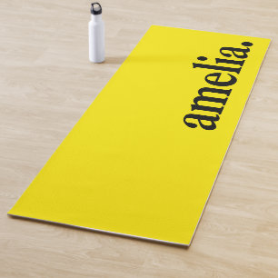 Esterilla De Yoga Nombre elegante de color sólido amarillo canario