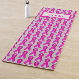 Esterilla De Yoga Nombre Lazo Rosa Apoyo Conciencia del Cáncer de Ma
