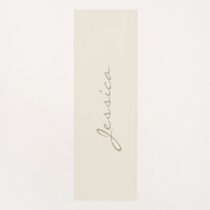 Esterilla De Yoga Nombre minimalista simple de marfil moderno