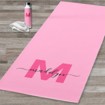 Nombre Monograma Personalizado Rosa Fucsia Femenin