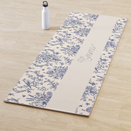 Esterilla De Yoga Nombre Patrón Azul Toile de Jouy País Francés 
