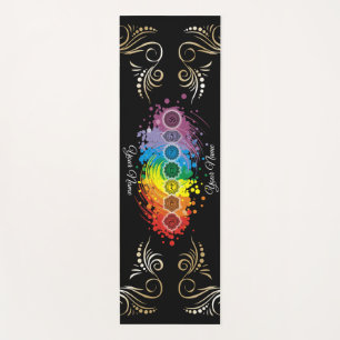 Esterilla De Yoga Nombre personalizado acuarela Alineación chakras