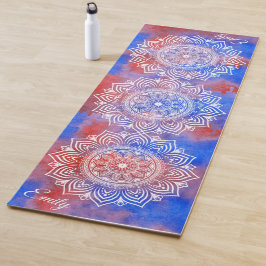 Esterilla De Yoga Nombre personalizado Acuarela Mandala Ejercicio Yo