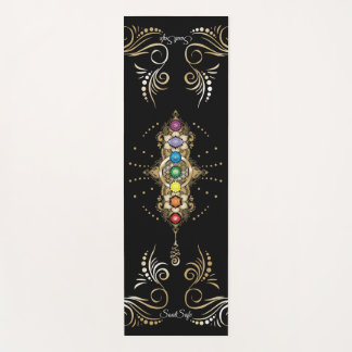 Esterilla De Yoga Nombre personalizado Alineado Gold Chakra