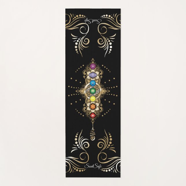 Esterilla De Yoga Nombre personalizado Alineado Gold Chakra (Anverso)